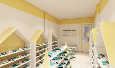 Thiết kế shop giầy của bé CỰC XINH diện tích 20m2 tại Hà Nội