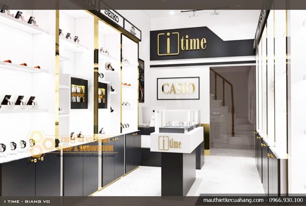 Mẫu thiết kế cửa hàng đồng hồ sang trọng 20m2 tại Hà Nội