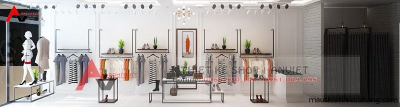 Mẫu thiết kế shop quần áo nữ 30m2 tại Hà Nội