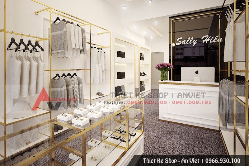 Mẫu thiết kế nội thất shop thời trang đẹp mắt 30m2 ở Hà Nội