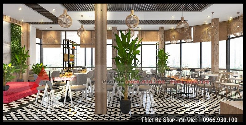 Thiết kế quán cafe hiện đại đẹp mê ly 240m2 tại Hải Dương
