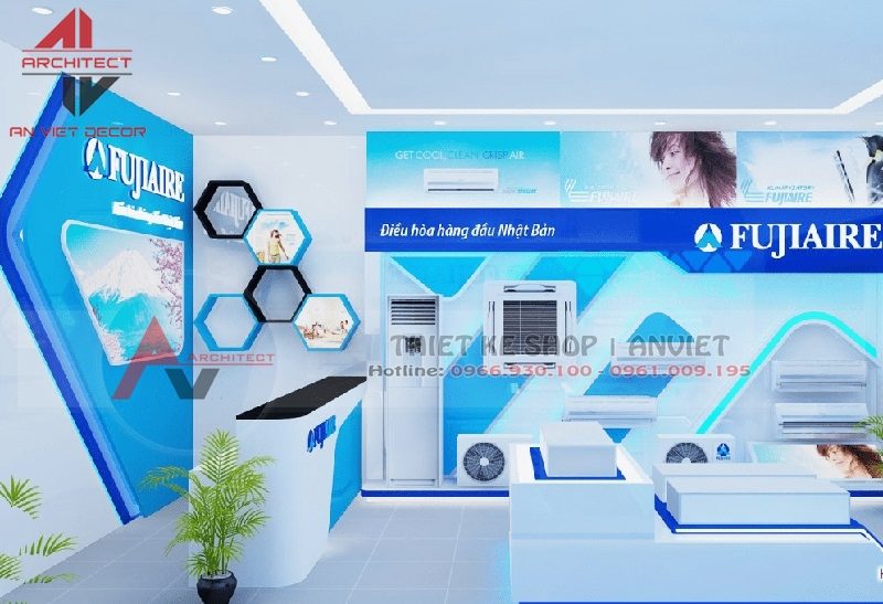 Thiết kế nội thất showroom điện máy 100m2 tại Bắc Giang