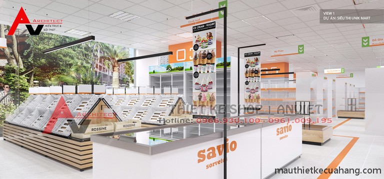 Thiết kế siêu thị ĐẸP CHUYÊN NGHIỆP 500m2 tại Hà Nội