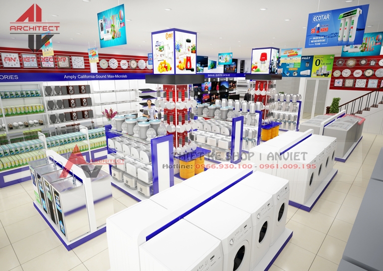 Hình ảnh thiết kế cửa hàng ĐIỆN MÁY tại Quảng Ninh - ANVIET