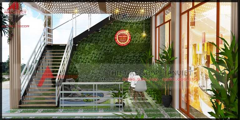 Thiết kế quán CAFE NGOÀI TRỜI độc đáo 70m ở Quảng Ninh
