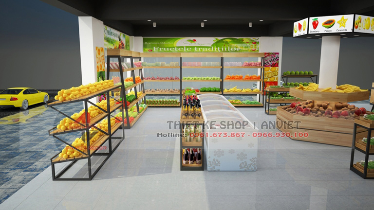 Mẫu thiết kế siêu thị mini bán thực phẩm sạch 60m2 tại Hà Nội 4