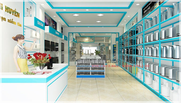 thiết kế nội thất showroom điện máy 200m2 tại Yên Bái