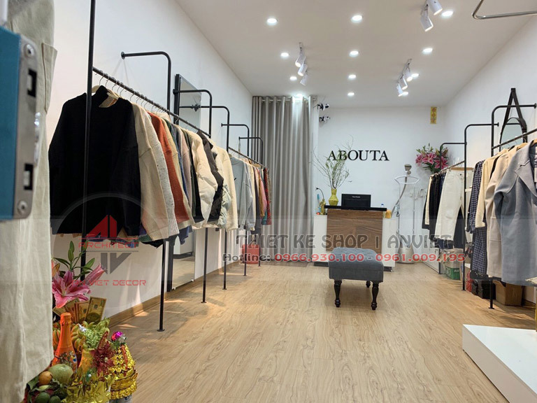 Mẫu thiết kế shop thời trang nữ AboutA nhỏ đẹp 30m2 tại Hà Nội 4