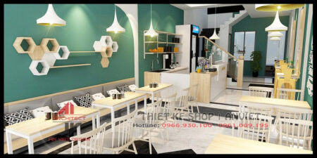 Mẫu thiết kế quán cafe hiện đại 120m2 tại Chí Linh Hải Dương