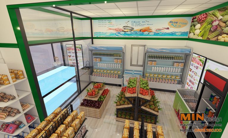 Mẫu thiết kế cửa hàng thực phẩm sạch 70m2 tại Hà Giang