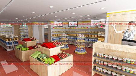 Thiết kế siêu thị mini 200 m2 tại Bắc Ninh của chị Tình