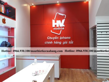 Thi công cửa hàng điện thoại HV Mobile tại Hưng Yên