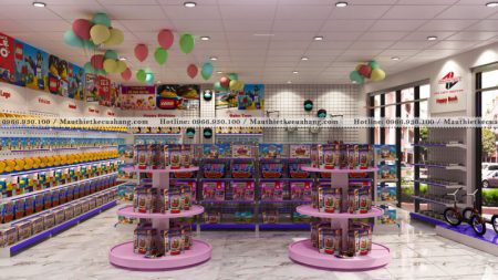 Mẫu thiết kế cửa hàng đồ chơi trẻ em 50m2