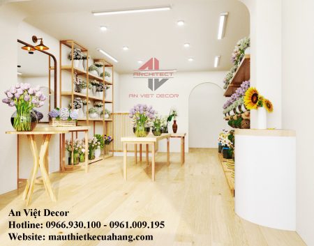 Thiết kế nội thất shop hoa 25m2 tại Hà Nội.